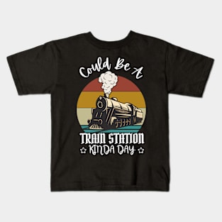 Could Be A Train Station Kinda Day Kids T-Shirt